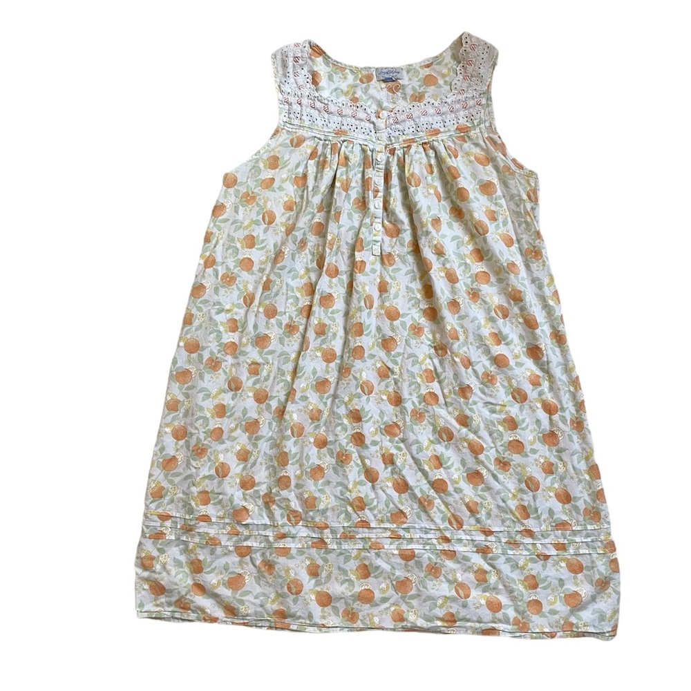 Vintage Lanz of Salzburg citrus print flowy summer house dress